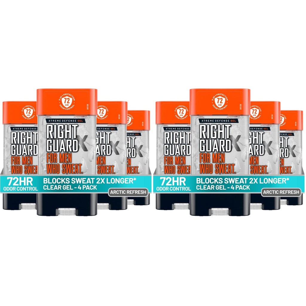 Right Guard Xtreme Defense Antiperspirant Deodorant Gel, Arctic Refresh Scent - 5-in-1 Deodorant Men Can Trust, 72-Hour Odor Control Invisible Gel for Men, 4 oz (4 Pack)