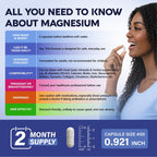 Magnesium Glycinate w/Glycine & Taurine - Magnesium for Sleep - 120 Caps | Sleep & Relaxation Complex - Extra Strength Magnesium Supplement 1500 mg for Women & Men - Chelated & High Absorption - Vegan