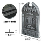 FUNPENY Halloween Foam RIP Tombstones, 5 Pack 17" Headstone Decorations for Halloween Graveyard, Yard, Garden, Tombstone Decorations Outdoor