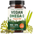 Vegan Omega 3 Algae Oil, Plant Based DHA EPA, Sustainably Sourced, Non-GMO | Carrageenan-Free, Heart Brain & Eye Health Support, Fish Oil Alternative, Omega 3 Fatty Acid Supplements, 60 Vegan Softgels