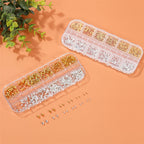 Hudinsun 1050 Pcs Silver and Gold Crimp Beads for Jewelry Making, 1.5mm 2mm 2.5mm Crimping Bead Stopper Crimp Tubes for Earring Necklace Pendant DIY Jewelry Making