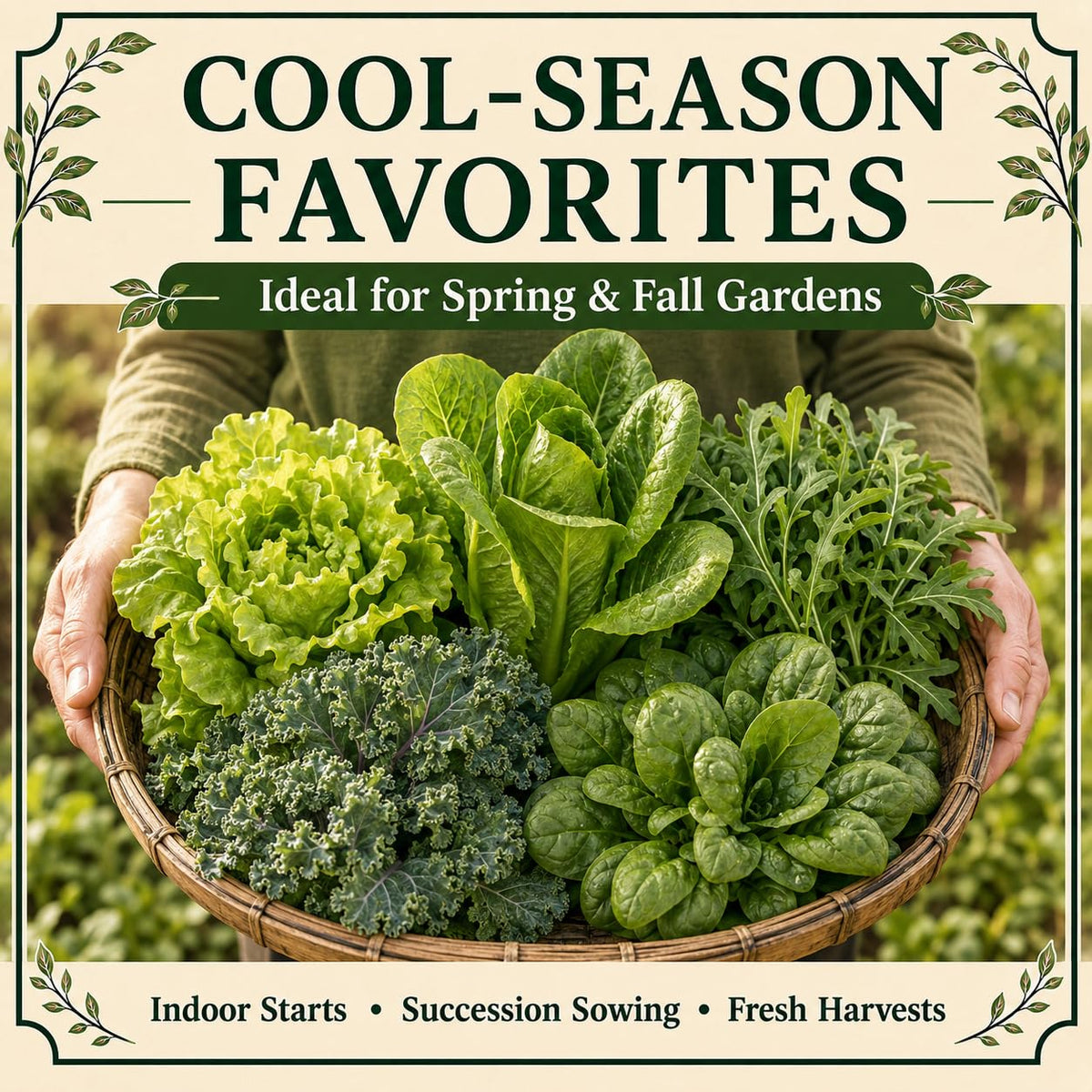 Gardeners Basics Lettuce and Greens Heirloom Vegetable Seed Non-GMO Seeds for Planting Indoors and Outdoor - Lettuce Buttercrunch, Romaine, Arugula, Kale and Spinach, Pack of 5