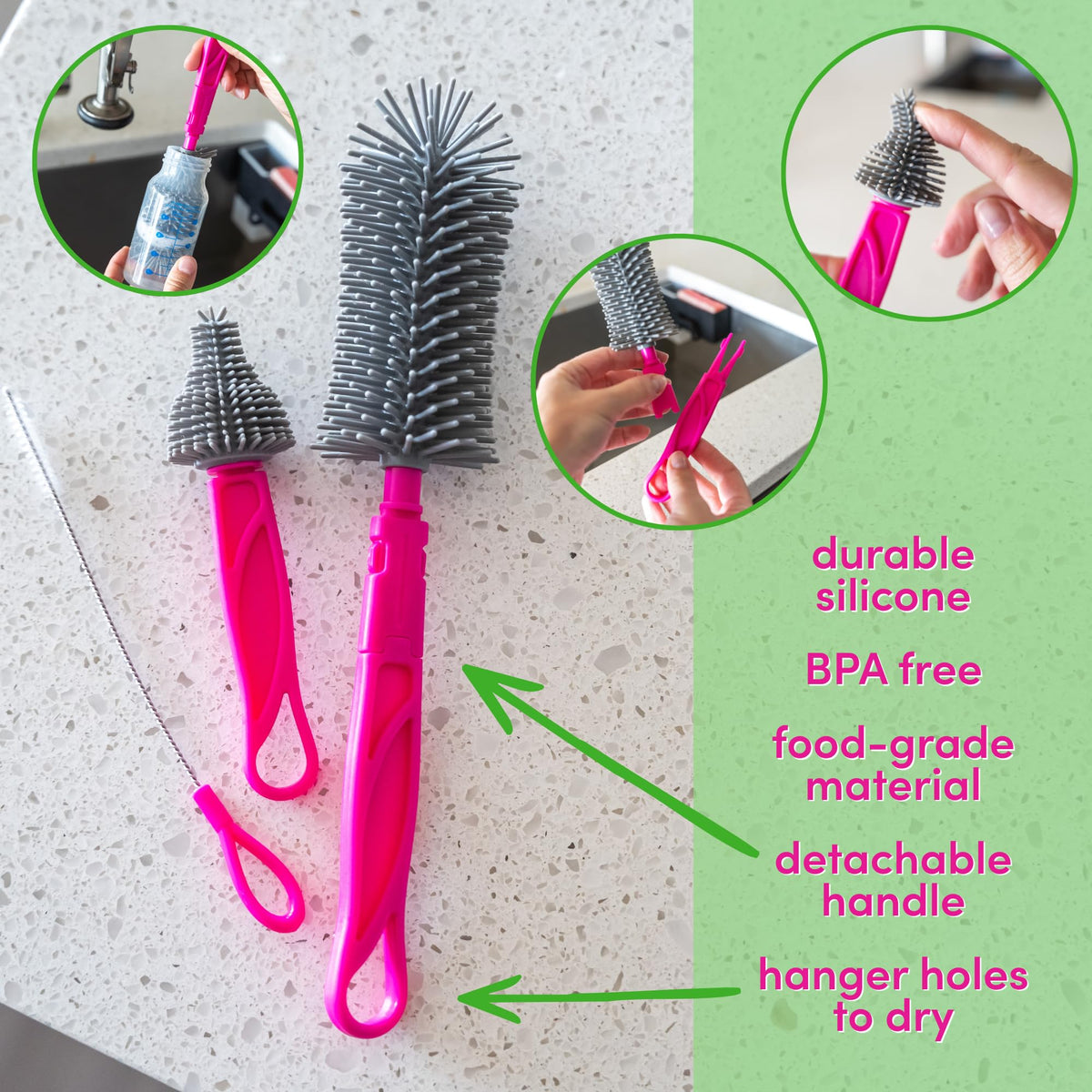 Dapple Baby - Breast Pump Cleaning Kit, 3 Brushes - 3oz Soap, 10ct Wipes