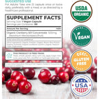 Buy now Organic Cranberry Pills - 50:1 Concentrate Equals 25,000mg of Fresh Cranberries (Vegan) for Urinary Tract Health & Kidney Cleanse - Cranberry Pills for Women - UTI Support Supplement - 60 Capsules at indiglob india
