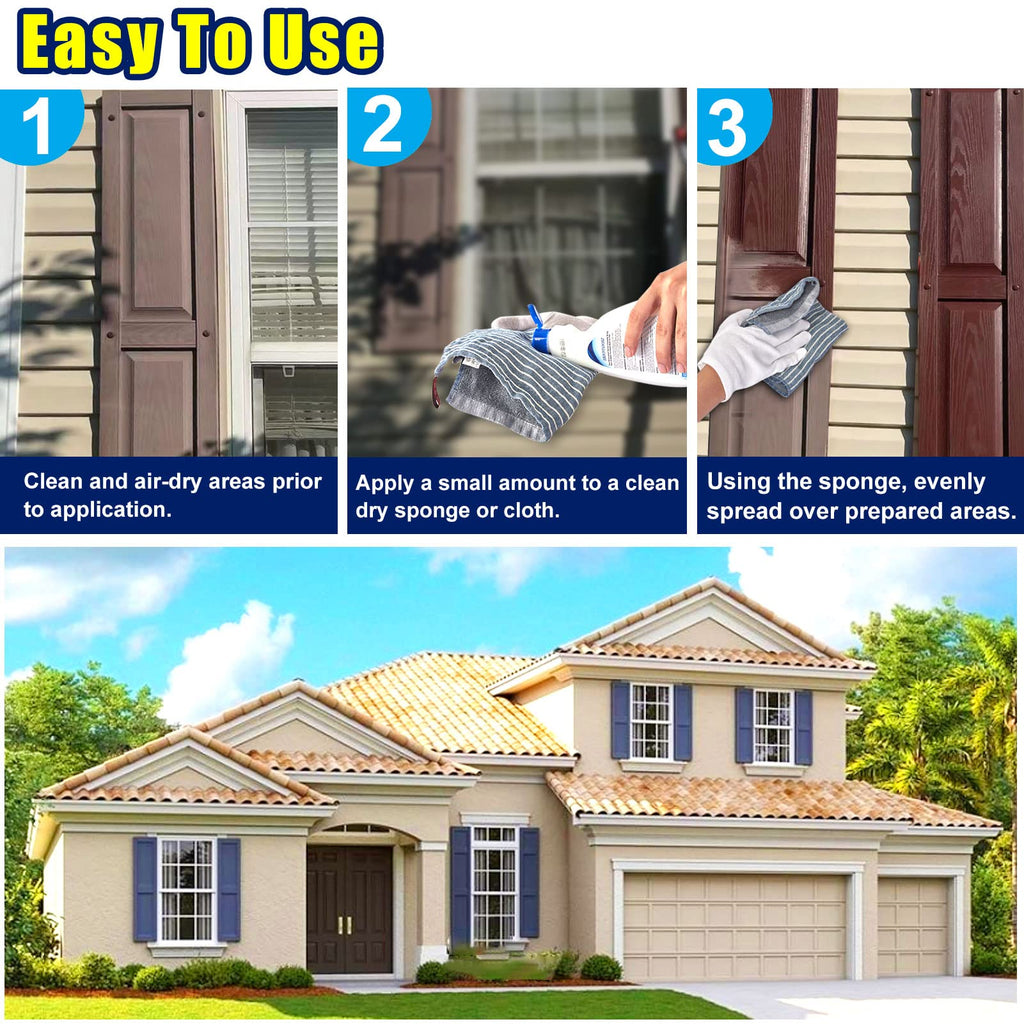 Outdoor Color Restorer 16.5oz Plastic Vinyl Shutter Restorer Faded Sun-Damaged and Oxidized Possessions and Protects from Future Wear