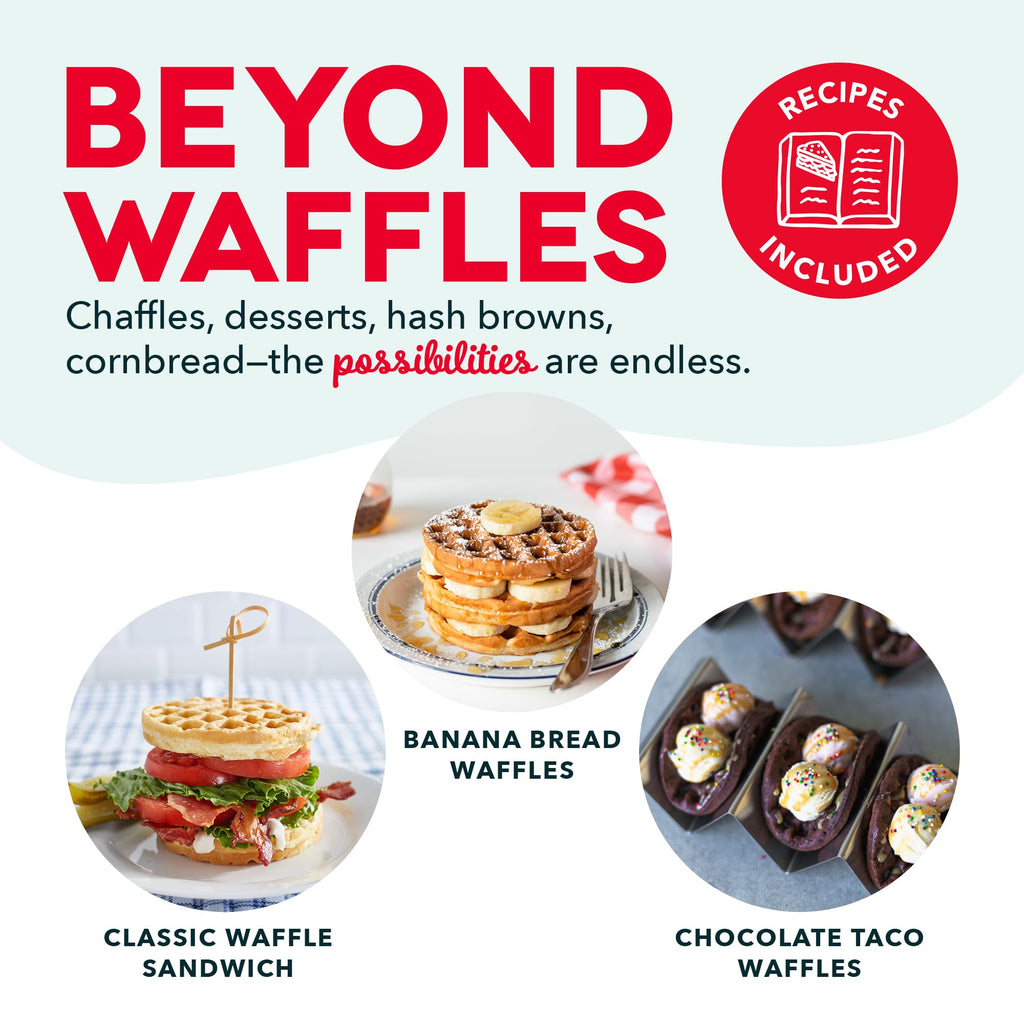 Buy now Dash Mini Waffle Maker- Compact Electric Iron for Creative Homemade Treats - PTFE nonstick surface - Easy-to-Clean - Perfect for Kids & Families - Red at indiglob india