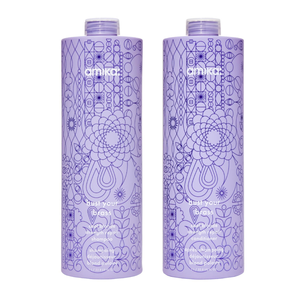 amika bust your brass cool blonde strength repair shampoo