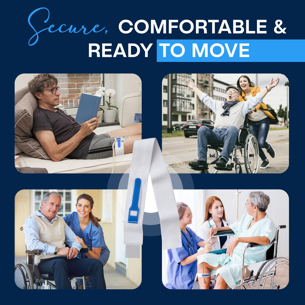 (3-Pack) Foley Catheter Leg Strap for Men and Women – 23" x 2" Adjustable Urinary Drainage Tube Holder with Anti-Slip Silicone Grip – Washable, Reusable Medical Securement Stabilizer”