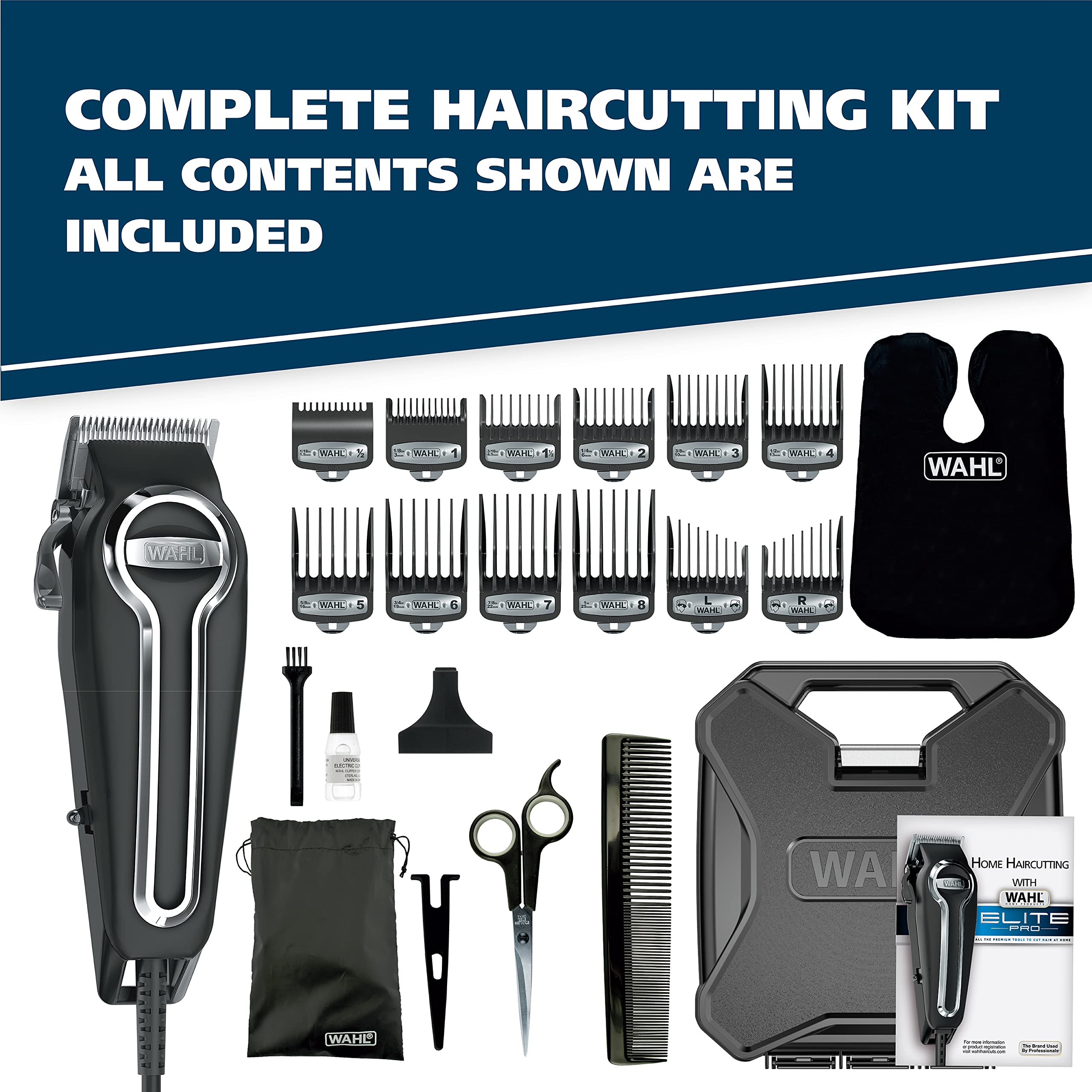 Buy now Wahl USA Elite Pro High-Performance Corded Home Haircut & Grooming Kit for Men Æ’?? Electric Hair Clipper Æ’?? Model 79602M at indiglob india