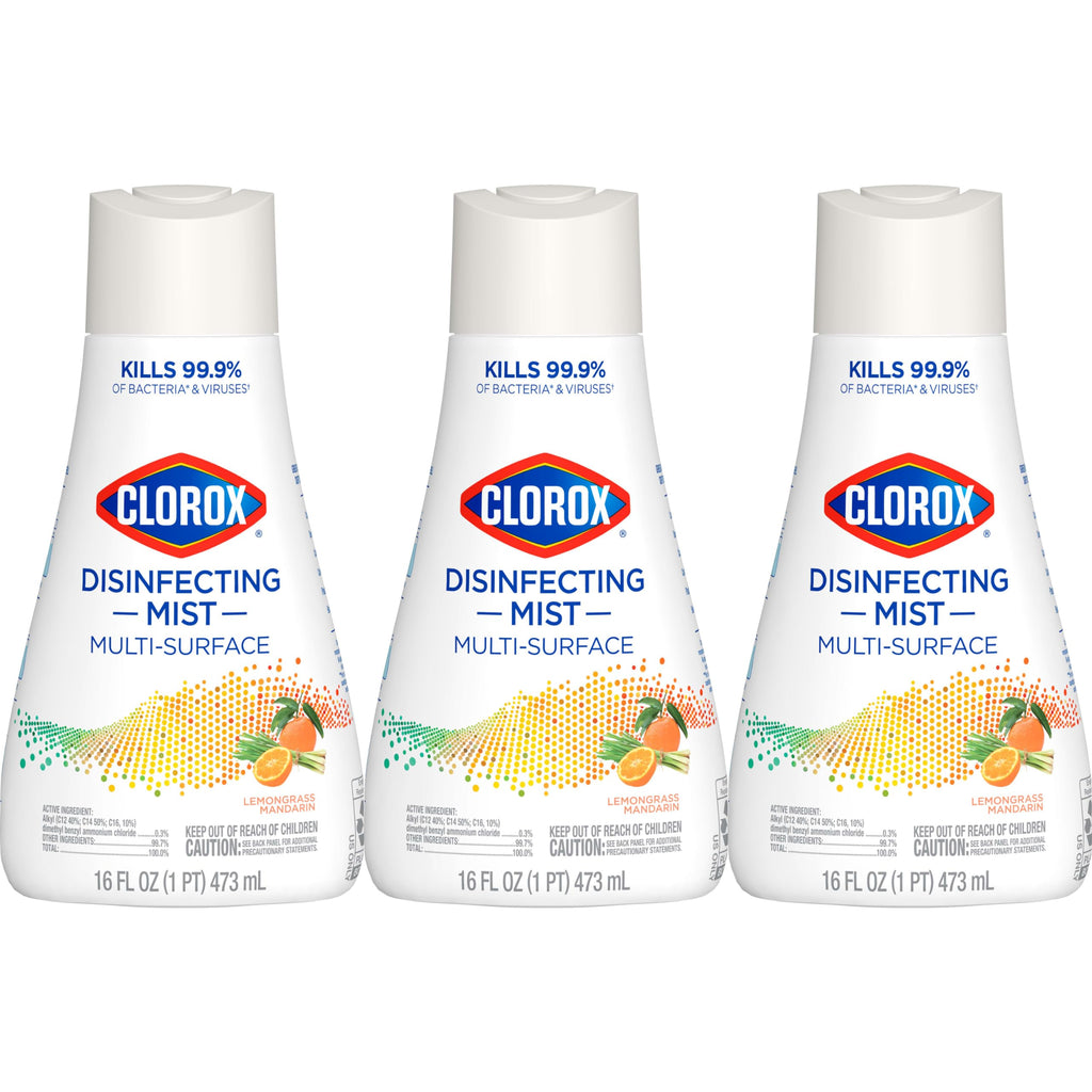 Buy now Clorox Disinfecting Mist, Lemongrass Mandarin, Household Essentials, 3 Refills, 16 Fl Oz Each at indiglob india