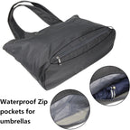 Buy now ZOOEASS Women Fashion Large Tote Shoulder Handbag Waterproof Tote Bag Multi-function Nylon Travel Shoulder(Grey) at indiglob india