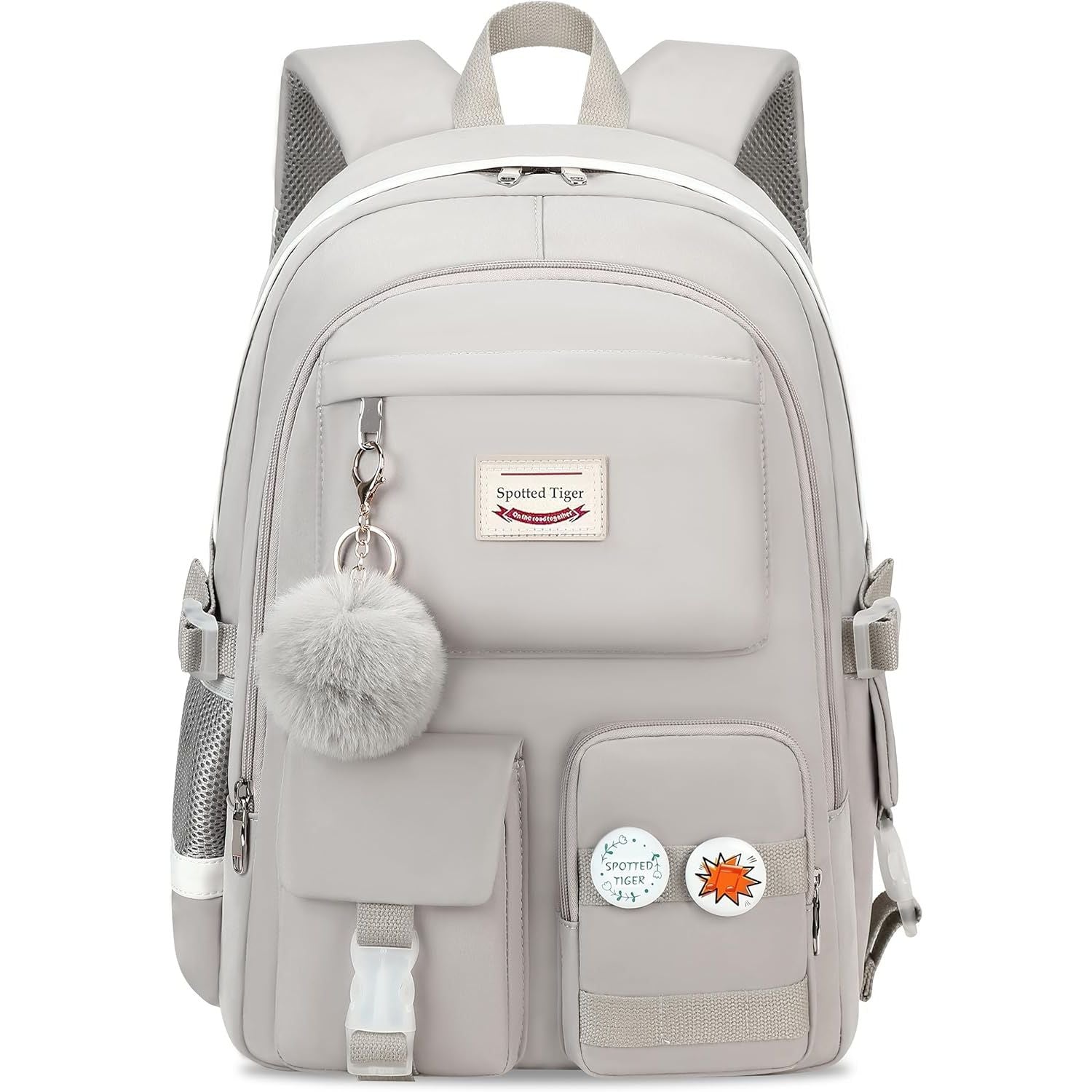 Buy now Spotted Tiger Girls Backpack Aesthetic Backpack for Teen Girl Cute School Bag Bookbag Anime School Backpacks for Girls (Black) Grey at indiglob india