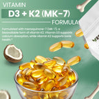 Resilia D3 K2 Vitamin 10000 IU + MK-7 200 mcg – High Potency Softgels with Coconut Oil for Maximum Absorption – Supports Bone Strength, Heart Health & Immune System – (30 Count)