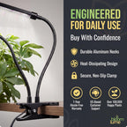 Bloom Lume LED Grow Lights for Indoor Plants Full Spectrum 6000K - Plant Grow Lights Indoor Features Multi Mode Color Spectrums (Red, White & Blue), Dimmable, Auto Timer, Clip on Gooseneck Plant Lamp