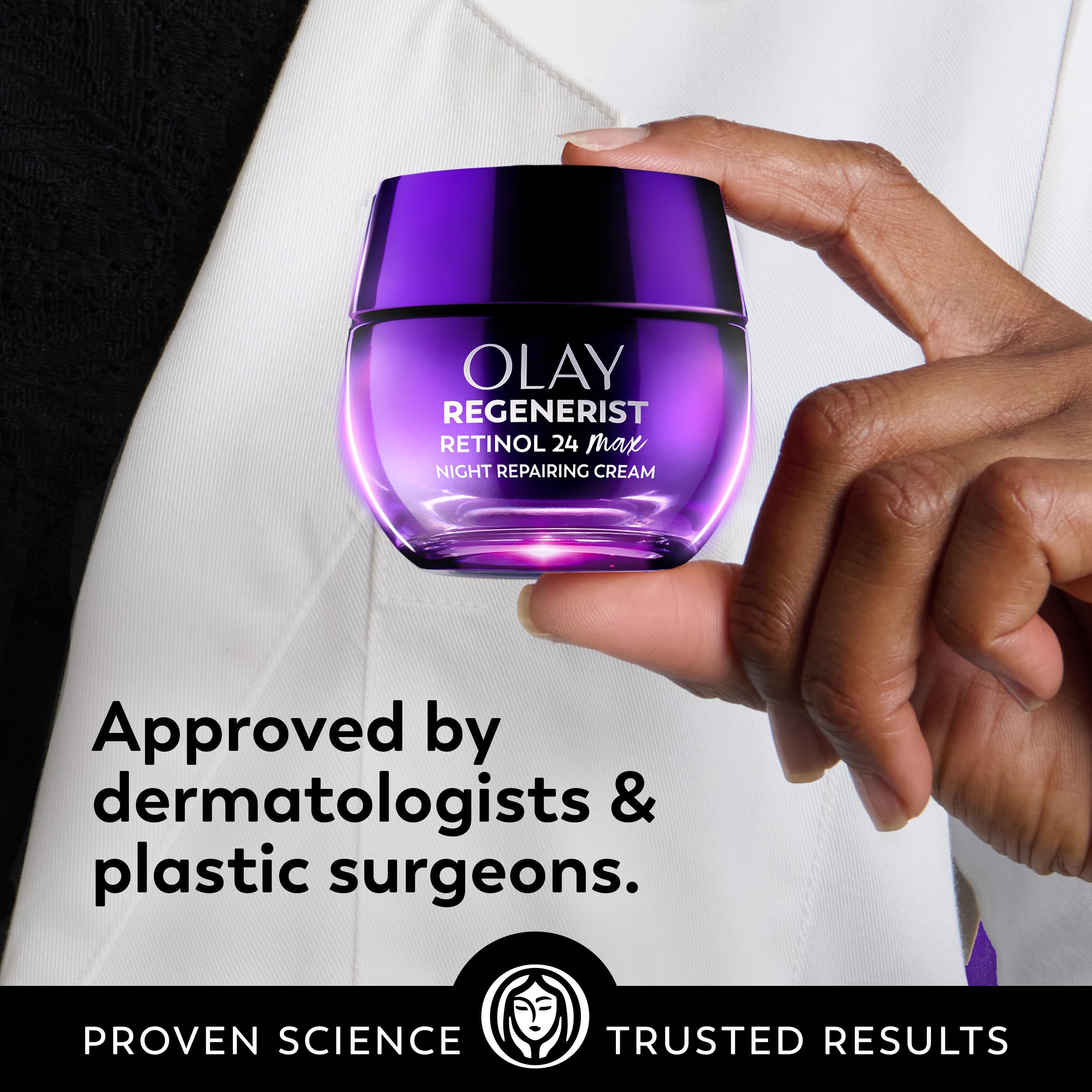 Buy now Olay Retinol Night Cream for Women, MAX, Anti-Aging Face Mousturizer, Fragrance-Free, Non Greasy - Anti-Wrinkle, Smooth Fine Lines, Hydrating Skin Care - Triple Collagen Cream, Niacinamide, 1.7oz at indiglob india