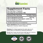 tnvitamins Citrus Bergamot 2000mg - 180 Capsules | Ultra Potent Citrus Bergamot Supplement 2000 mg Per 1 Capsule Serving | 6 Month Supply! | Non-GMO | Made in The USA!