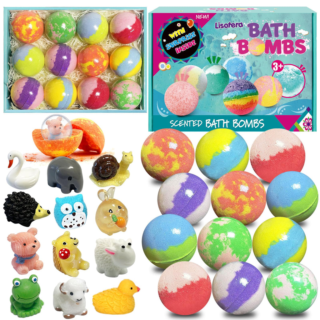 Bath Bombs for Kids with Surprise Toys Inside, 12pcs Bubble Fizzy Bath Bomb