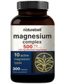 NatureBell Magnesium Complex 10-in-1, 500 mg Per Serving, 300 Capsules | 10 Active Forms: Glycinate, Citrate, Malate, Taurate & More. Chelated Magnesium Supplement for Women & Men. Non-GMO.