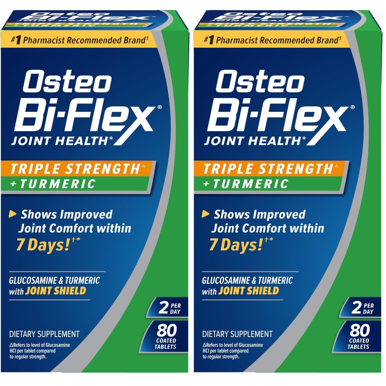 Osteo Bi-Flex Triple Strength Glucosamine Supplement with Turmeric Extract | Improve Joint Function, Antioxidant Power, 80 Coated Tablets