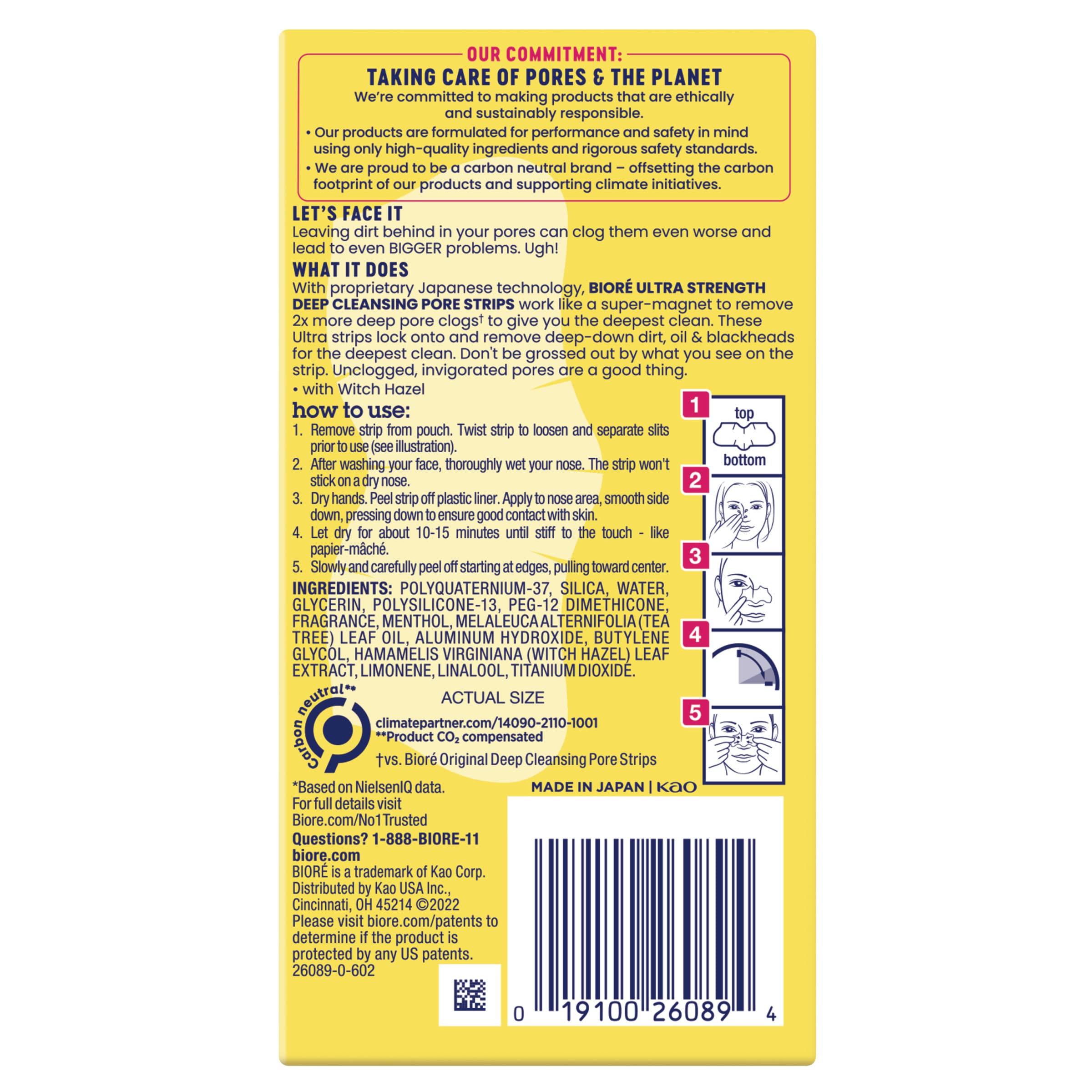 Buy now BiorÃ© Witch Hazel Ultra Strength Blackhead Remover Pore Strips, Clears Pores up to 2x More than Original Pore Strips, features C-Bond Technology, Oil-Free, Non-Comedogenic Use, 18 Count at indiglob india