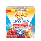 Emergen-C Kidz Vitamin C 250mg Crystals, Strawberry, 56 Packets | No Water Needed, B Vitamins for Energy, Zinc and Manganese, Easy Pouch Format, Kids Crystals