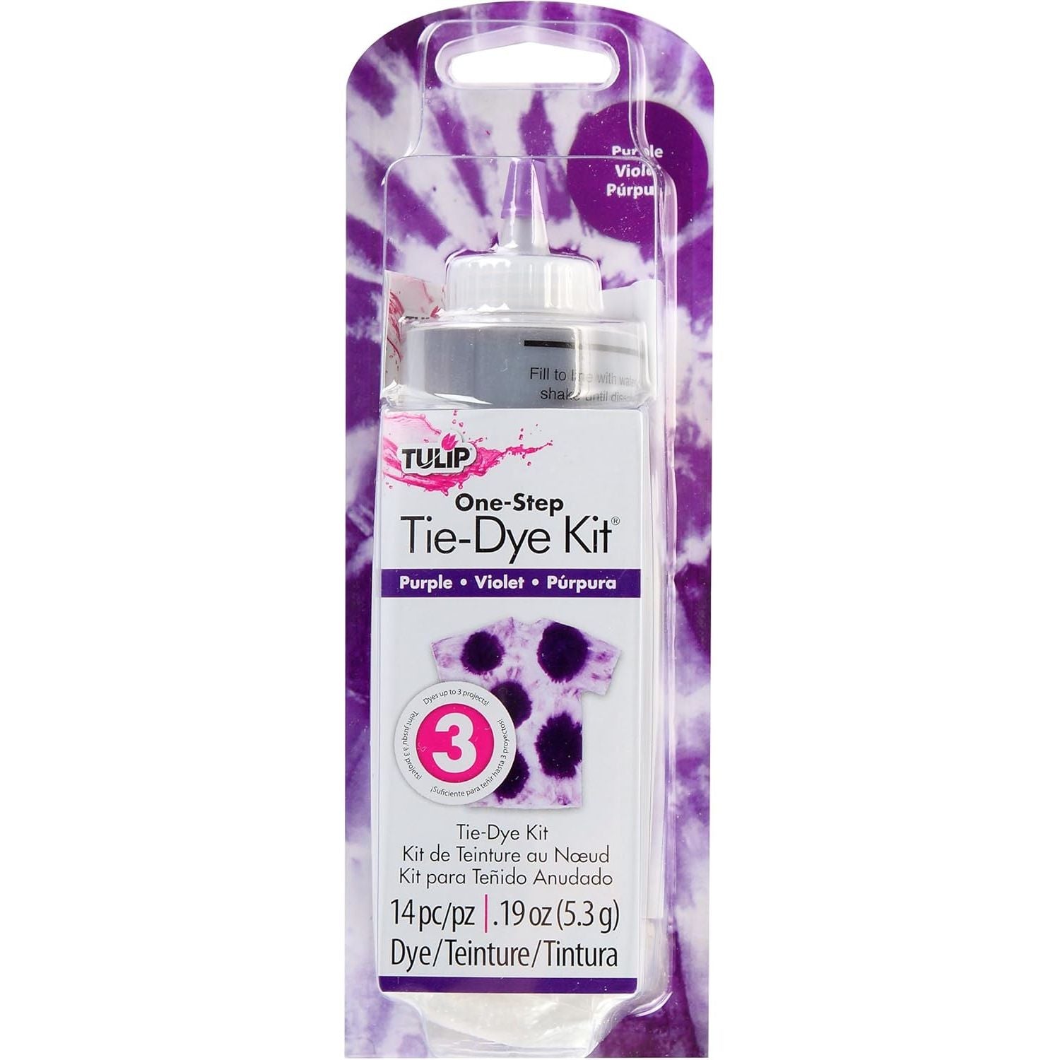 Buy now Tulip One-Step Tie-Dye Kit, Vibrant Colors for Fabric 4 fl oz, Yellow purple-1-color-tie-dye-kit at indiglob india