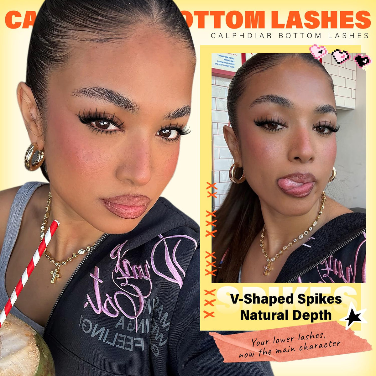Transform your look with Calphdiar Bottom Lash Clusters. V-shaped spikes add natural depth to your lashes, making them the star.