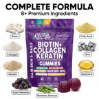 Biotin Gummies for Hair Growth, Hair Vitamins for Women with Collagen Keratin Zinc Saw Palmetto Horsetail Astaxanthin Pumpkin Seed MSM Grape Seed Iron Vitamins A D E, GrowVana by Clean Nutra 90 Count
