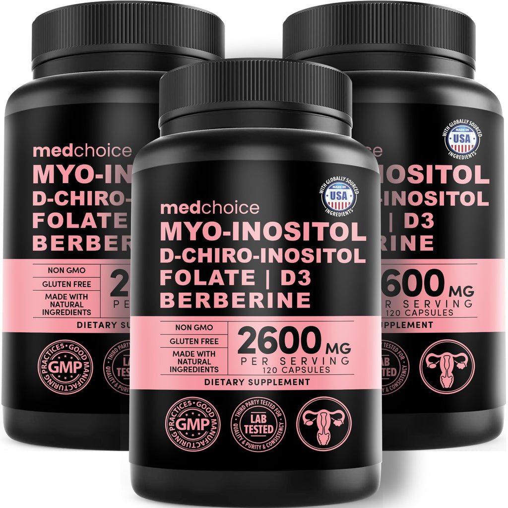 14-in-1 Women’s Inositol Complex Supplement – 40:1 Myo & D-Chiro Inositol with Folate, Vitamin D3, Zinc, Magnesium & Botanicals for Hormone & Feminine Wellness Support – (120 Capsules) (Pack of 2)