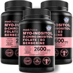 14-in-1 Women’s Inositol Complex Supplement – 40:1 Myo & D-Chiro Inositol with Folate, Vitamin D3, Zinc, Magnesium & Botanicals for Hormone & Feminine Wellness Support – (120 Capsules) (Pack of 2)