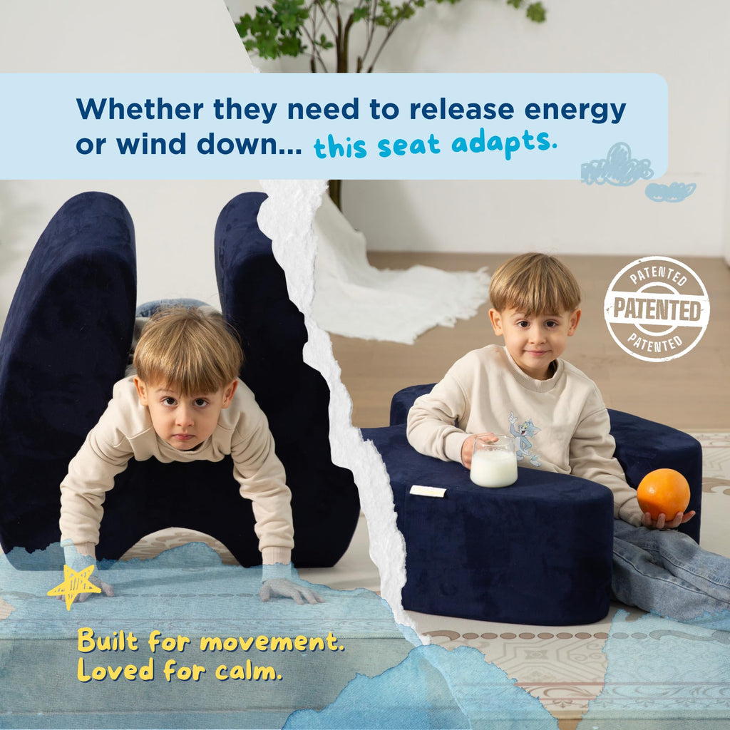 TED KANGAROO Sensory Soft Squeeze Seat – Calming Compression Chair for Kids with Sensory Needs, Washable Cover, Rocking Design