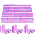 50 Pcs Sponge Nail Buffers,100/180 Grit Mini Nail Files,Mini Buffer Block Nail File for Acrylic & Natural Nails,Double-Sided Buffing Blocks for Manicure & Pedicure,Salon & Home Use(Pink-Purple)
