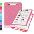 Buy now Sooez Clipboard with Storage, Clip Board 8.5 x 11 with Pen Holder, Plastic Organization Case Box for Letter Legal A4 Size Paper, Low Profile Clip, Nurses Teachers Must Haves, School & Office Supplies at indiglob india