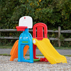 Buy now Step2 Game Time Sports Climber, Kids Indoor/Outdoor Playset, Backyard Playground Set, Slide, Climbing Wall, Basketball Hoop, Outside Jungle Gym, For Toddlers 2-6 Years Old at indiglob india
