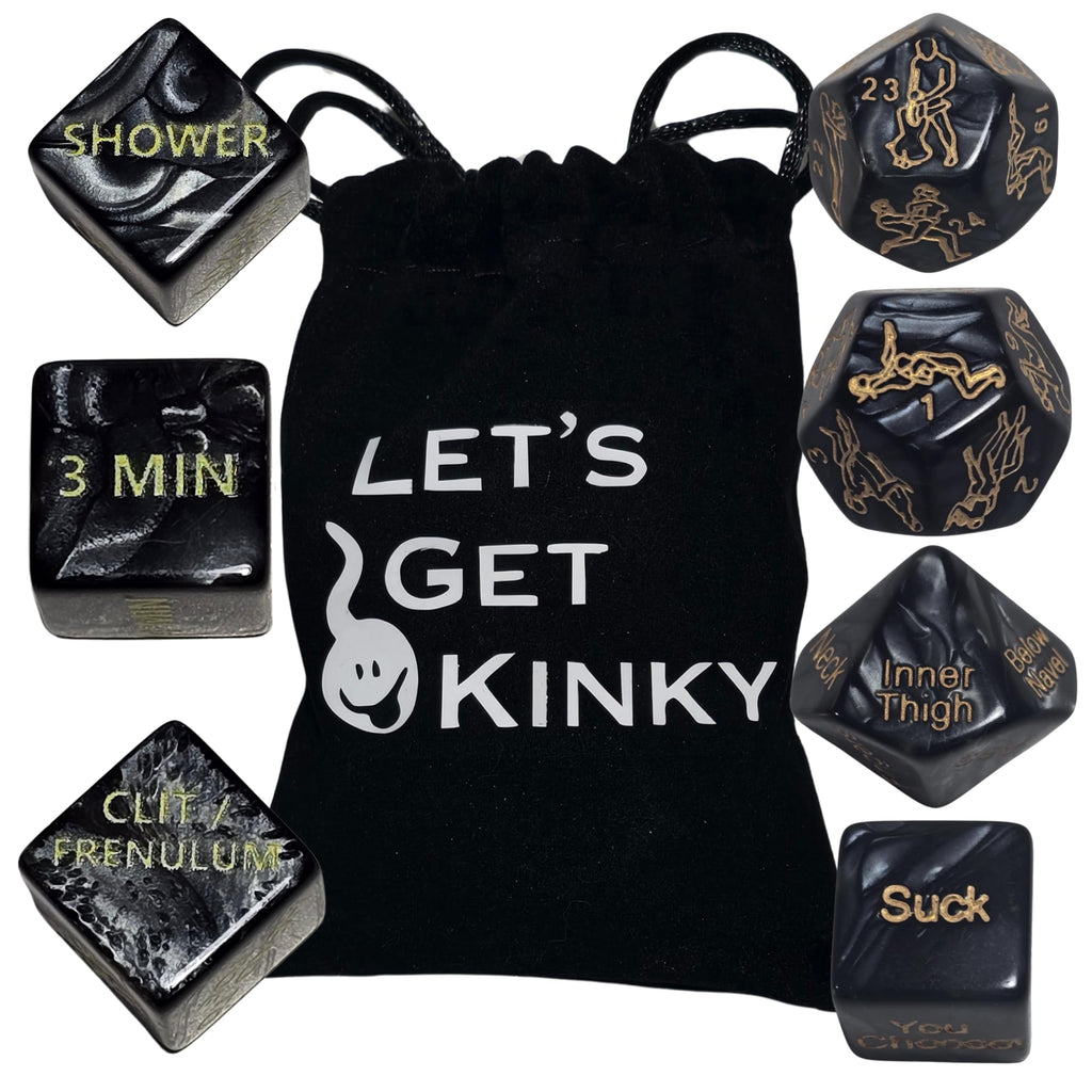 7 Piece Sexy Dice Game for Couples – Fun Sex Die & Date Night Dice with Positions, Actions & Body Parts – Naughty Adult Intimate Gifts for Him & Her – Sexual Couples Dice for Romantic Foreplay Fun