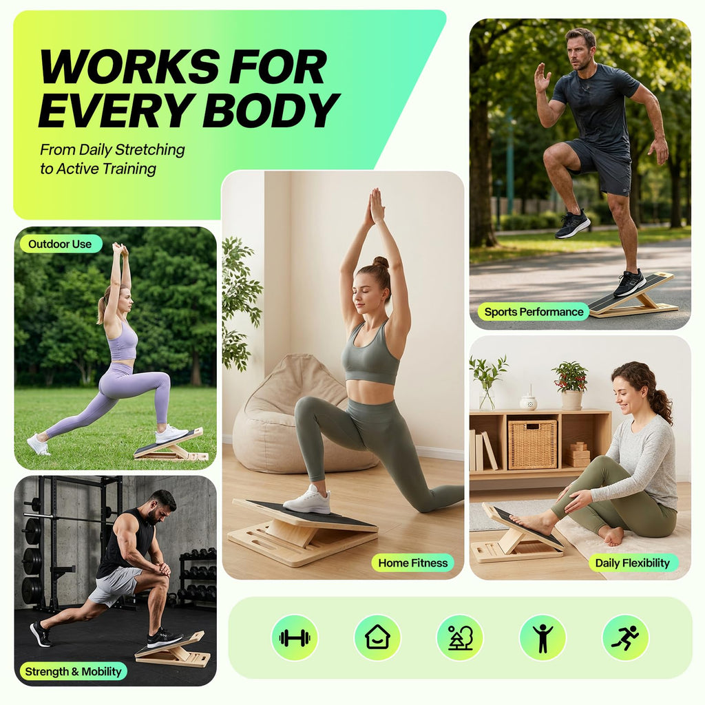Slant Board, Adjustable Calf Stretch Board for Ankle Mobility