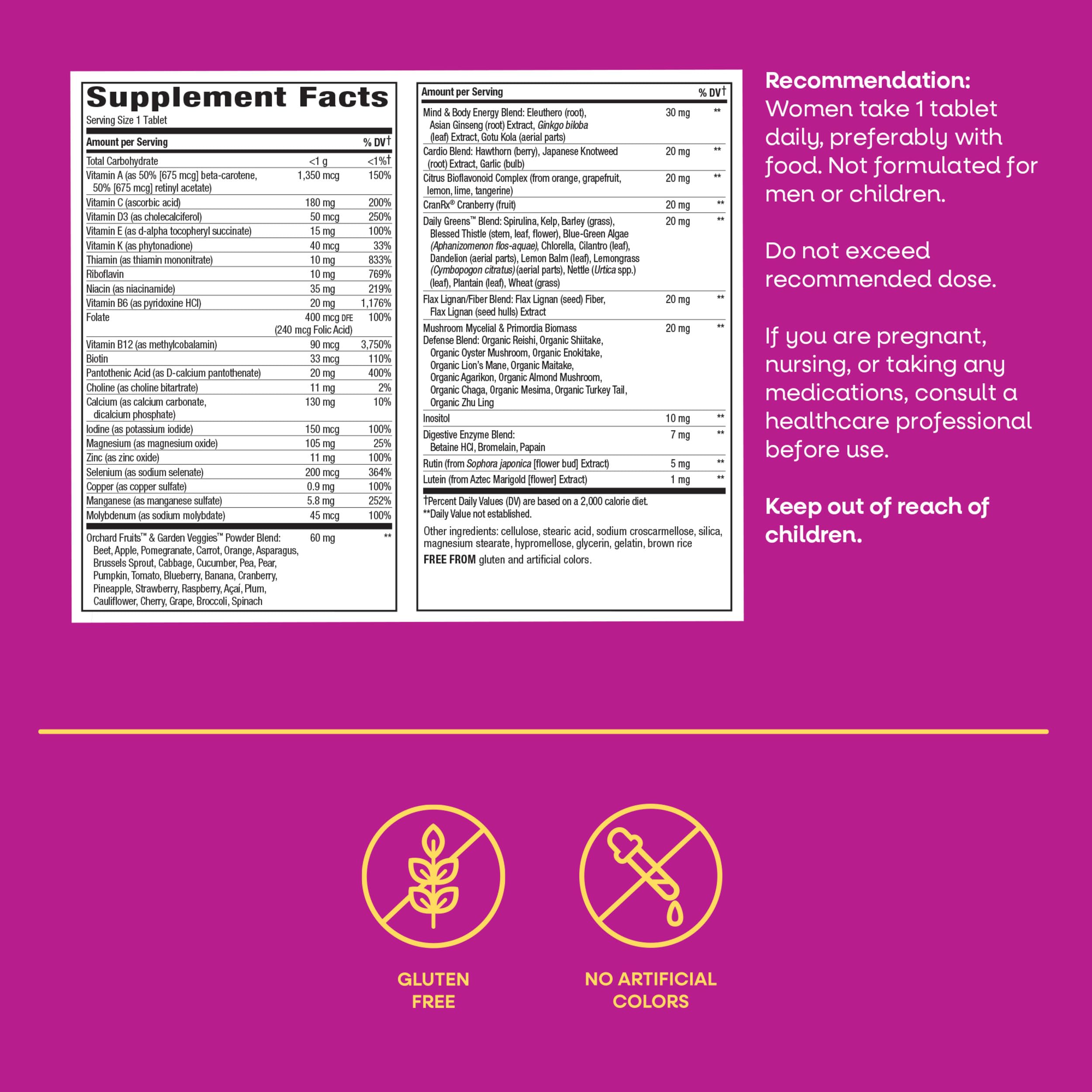 Nature's Way Alive! Women's 50 Plus Ultra Potency Multivitamin, 150 ct | Complete and High Potency Formula with Vitamin D3, C, E, and Methylated B12; Supports Heart, Brain, and Bone Health*.