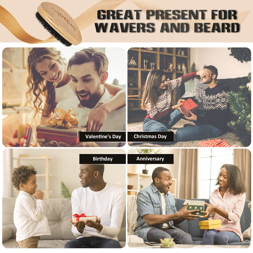 Buy now Wave Brush for Men - Beech Wood & Black Boar Bristle Brush for Cultivating Beards, Hair Waves, and Wolfing at indiglob india