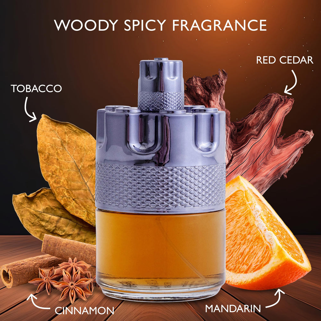 Azura Noir After Dark Eau De Parfum for Men - Woody Spicy Fragrance - Long-Lasting Cologne Choice For Daily Wear - Top Notes of Lemon, Mandarin Orange, Lavender 7 Cinnamon - Elegant 100ml Bottle