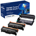 WEAREC TN760 Toner Cartridge and DR730 Drum Unit Replacement for Brother TN-760 TN730 DR730 DR 730 Work with DCP-L2550DW HL-L2350DW HL-L2390DW HL-L2395DW Printer (2 Toners, 1 Drum Unit, 3Pack)