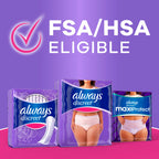 Always Discreet Adult Diapers for Women, Incontinence Underwear, Postpartum Essentials, Disposable Briefs, Max Absorbency, Bladder Leak Protection, Large, 17ct
