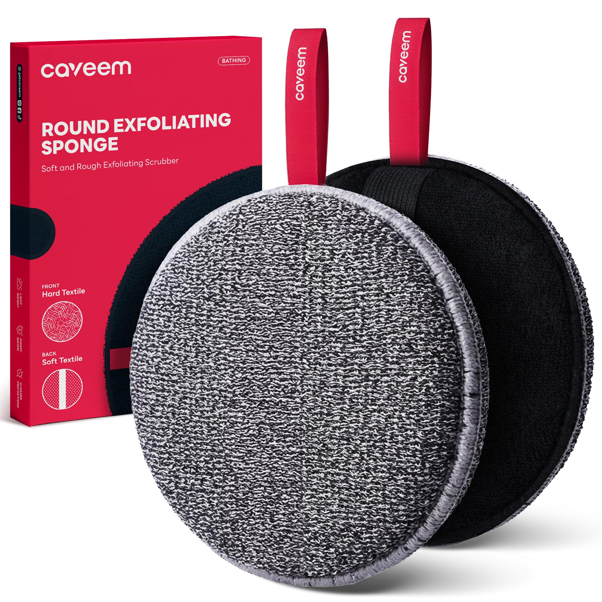 Exfoliating Body Scrubber, Bath and Body Scrub Buffer, Body Exfoliator for Remove Dead Skin, Gentle and Rough Lightweight Sponge for Shower (2 Pack)
