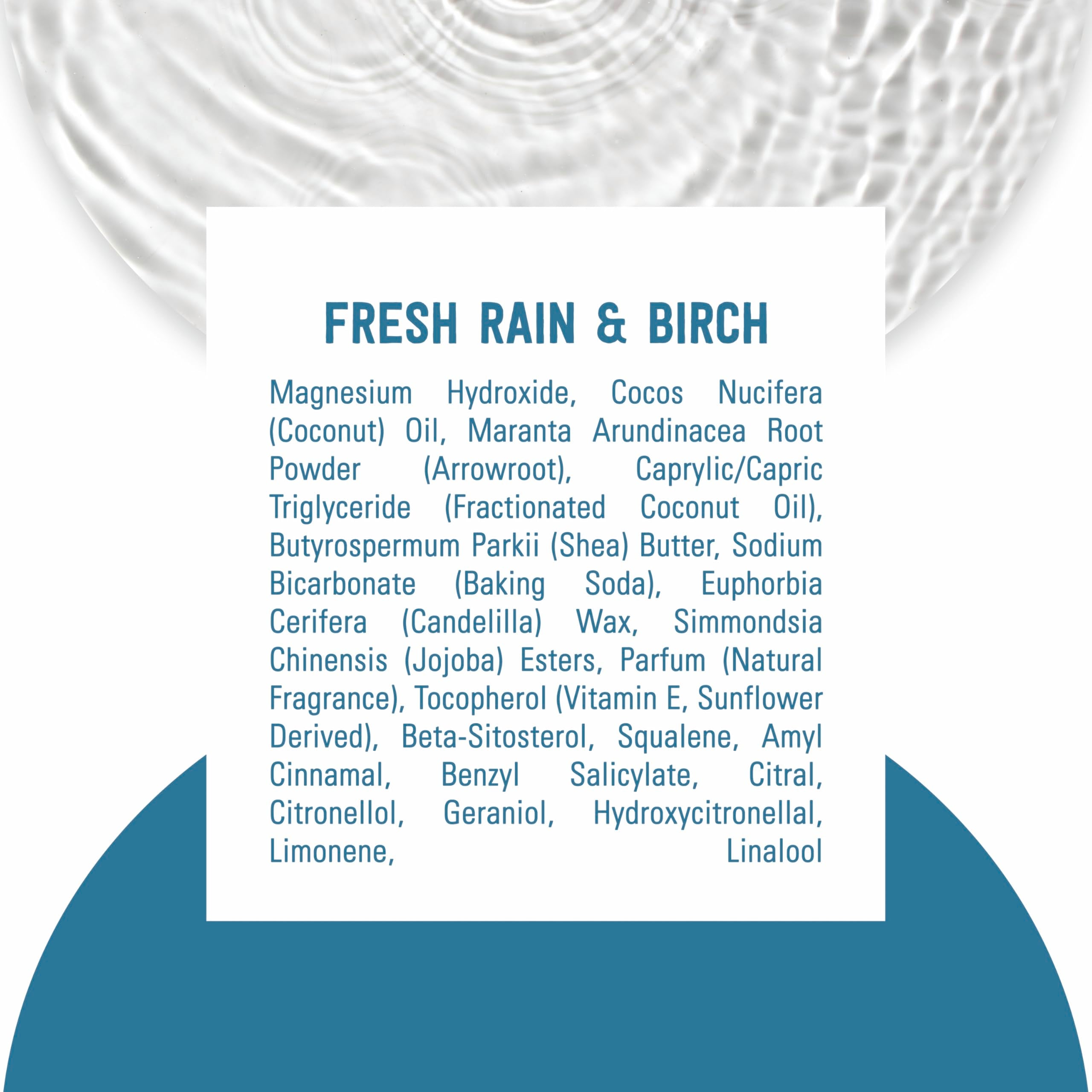 Schmidt's Aluminum-Free Vegan Deodorant Fresh Rain & Birch with 24 Hour Odor Protection, for Women and Men, Natural Ingredients, Cruelty-Free, 2.65 oz
