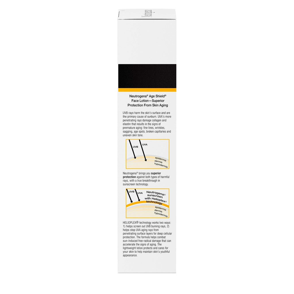 Buy now Neutrogena Age Shield Face Oil-Free Sunscreen Lotion with Broad Spectrum SPF 70, Non-Comedogenic Moisturizing Sunscreen to Help Prevent Signs of Aging, PABA-Free, 3 fl. oz. at indiglob india