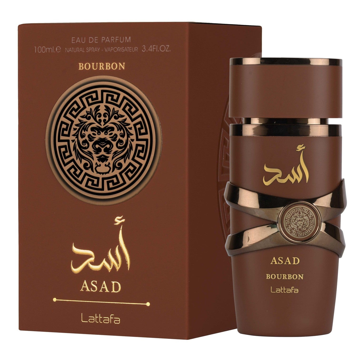 Lattafa Asad Bourbon for Unisex Eau de Parfum Spray, 3.4 Ounce / 100 ml | for Unisex