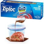 Buy now Ziploc Gallon Food Storage Freezer Bags, New Stay Open Design with Stand-Up Bottom, Easy to Fill, 28 Count 28 Count at indiglob india