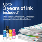 HP Smart Tank 5003 Wireless All-in-One Ink Tank Printer, Scanner, Copier with up to 3 Years of Ink Included, Best-for-Home, Cartridge-Free Refillable, AI-Capable (9B2D3A)