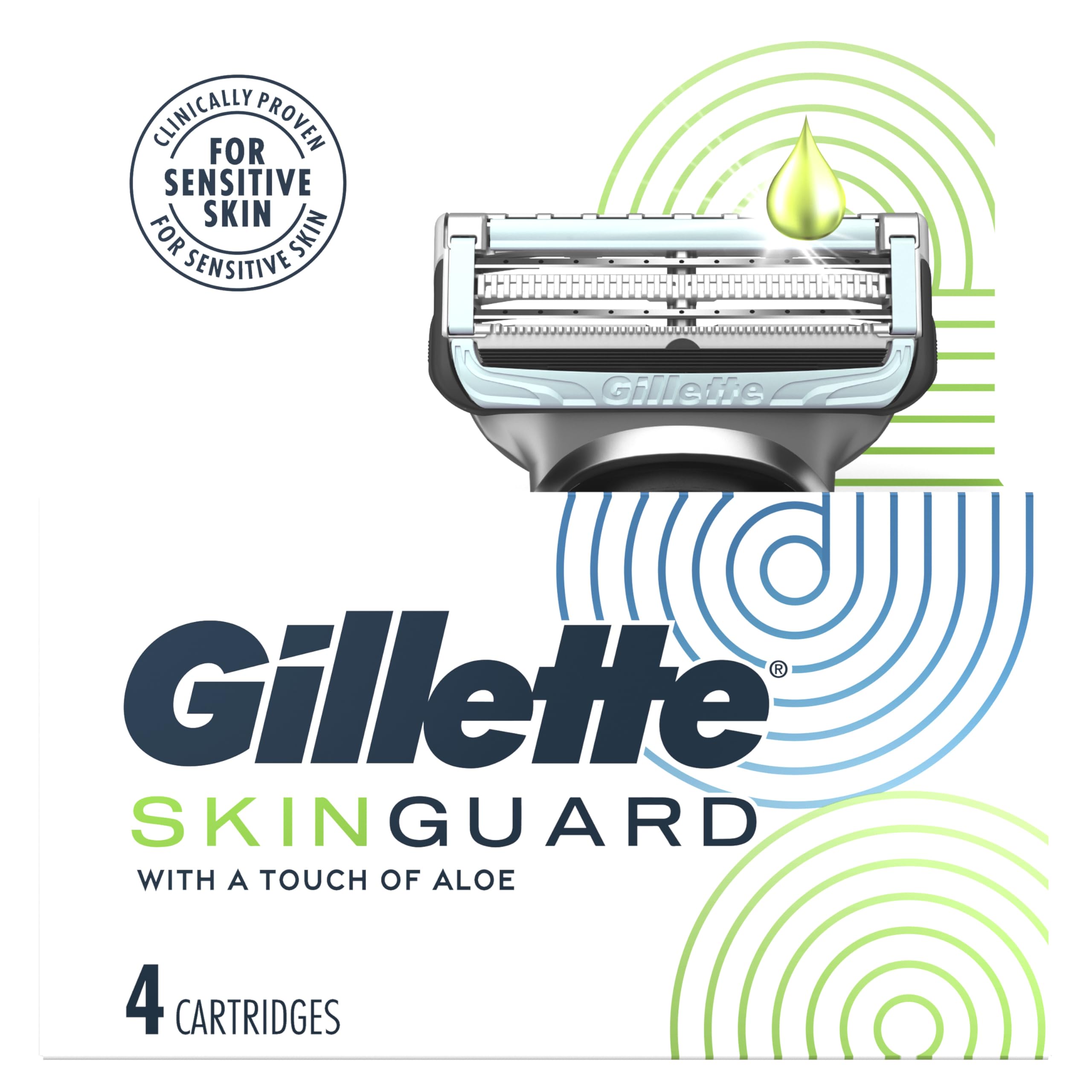 Gillette SkinGuard Men's Razor Blades, 4 Blade Refills