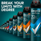Degree Antiperspirant Deodorant Dry Spray Cool Rush 3.8 oz 3 Count | 72-Hour Sweat and Odor Protection For Men With Body Heat Activated® Technology