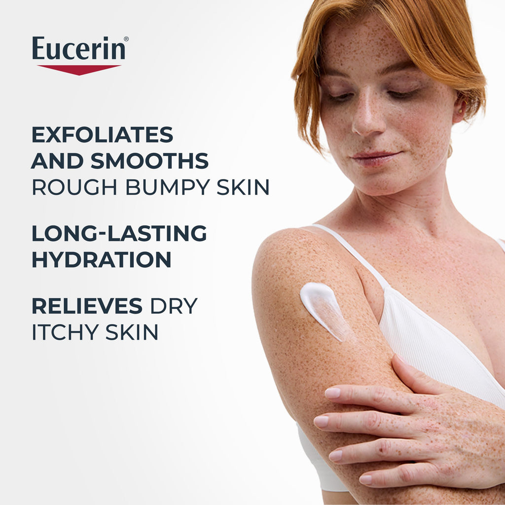 Eucerin Roughness Smoothing Lotion with Urea, 16.9 FL OZ | Urea Enriched Body Moisturizer for Rough, Bumpy, Dry Skin, 72 Hours of Hydration, Paraben and Fragrance Free